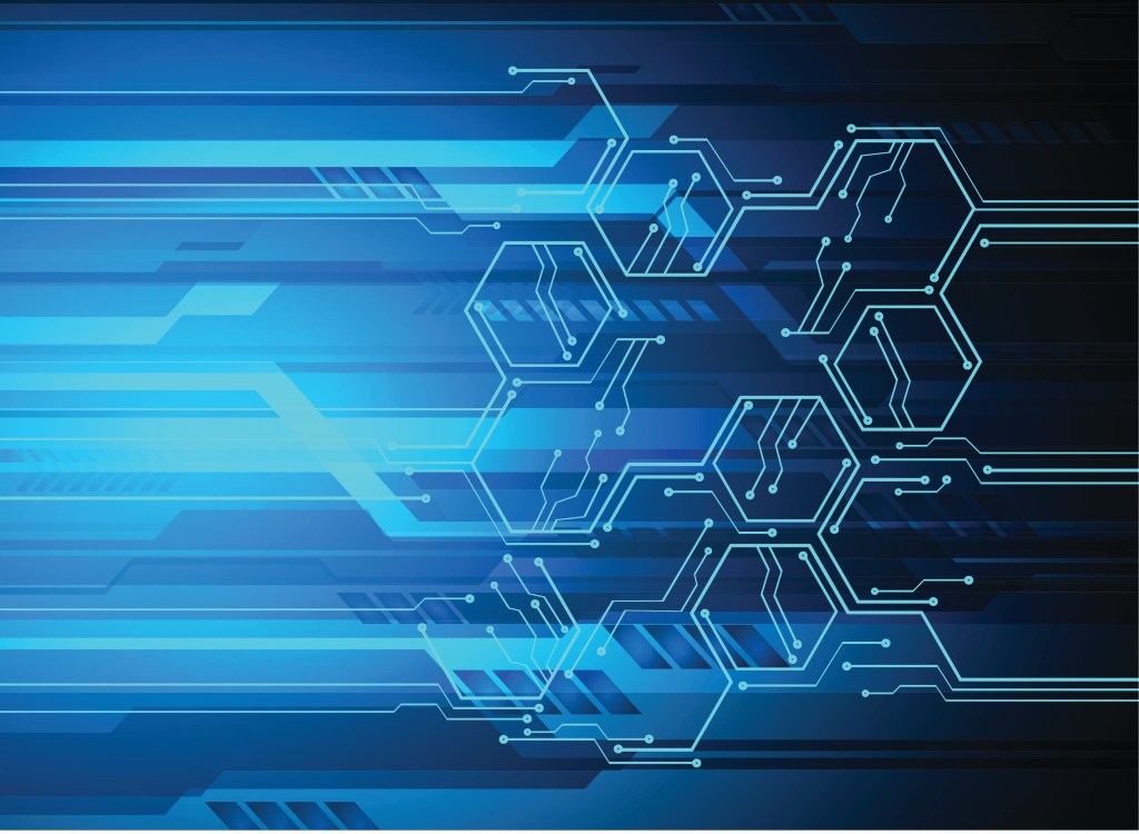 Blaue Datenbank mit Strängen, die Informationen (Daten) darstellen und zusammenlaufen an einem Speicherort